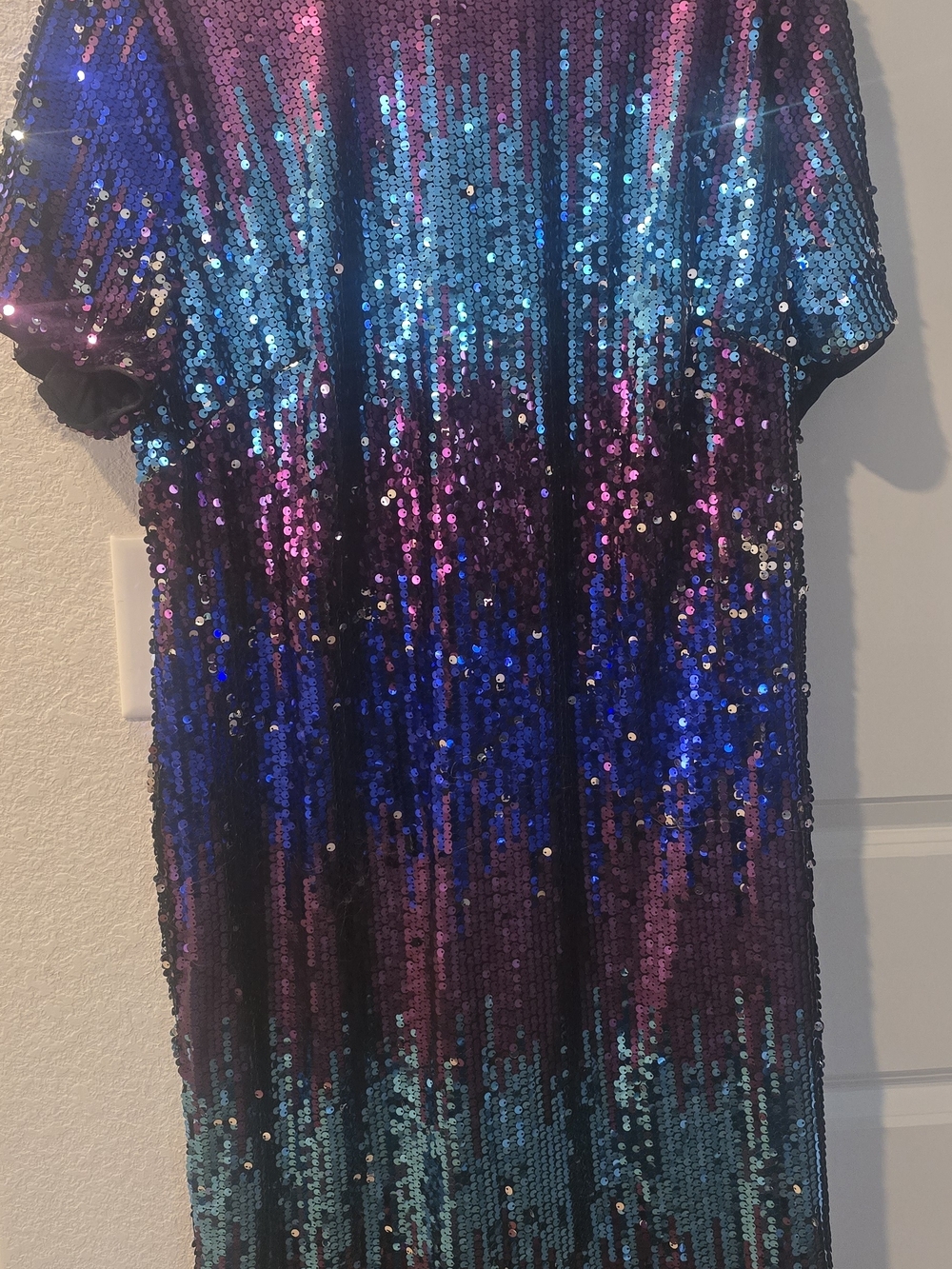 Blue Purple Sequin Midi Dress 3xl